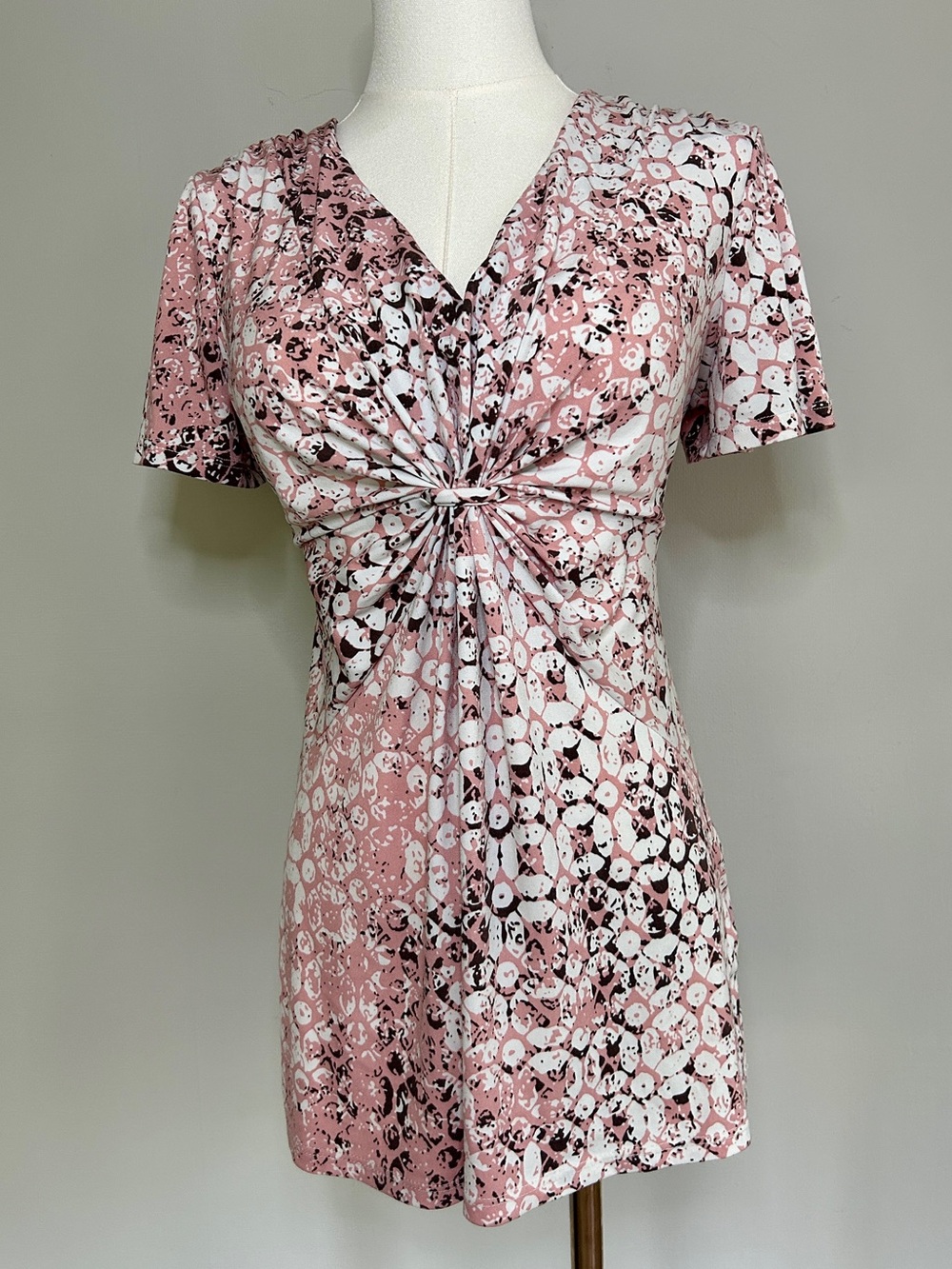 Y2K DAISY FUENTES Babydoll Brown Pink Blouse Top Coquette Preppy Mall Girl Sz M - Picture 3 of 11